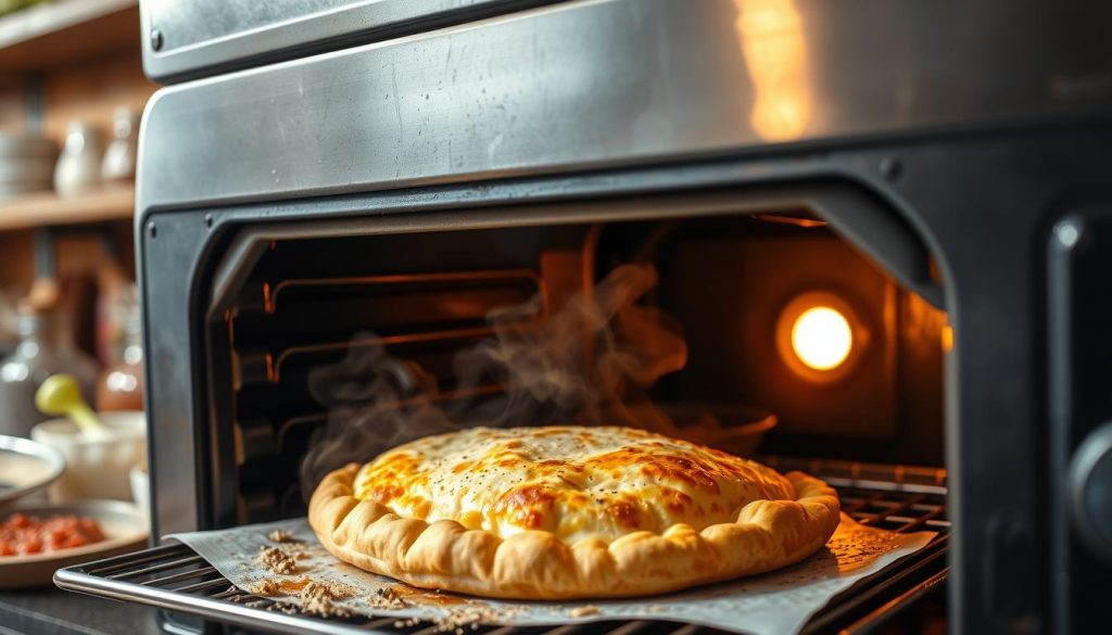 how to reheat calzone in oven​