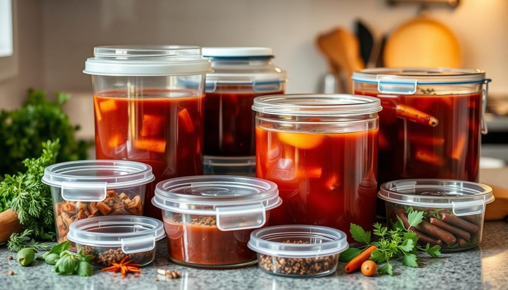 Airtight containers for beef stock storage