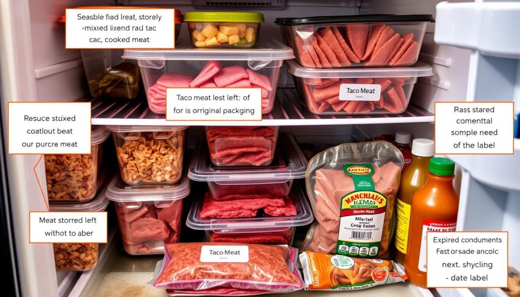 Common food storage errors for taco meat