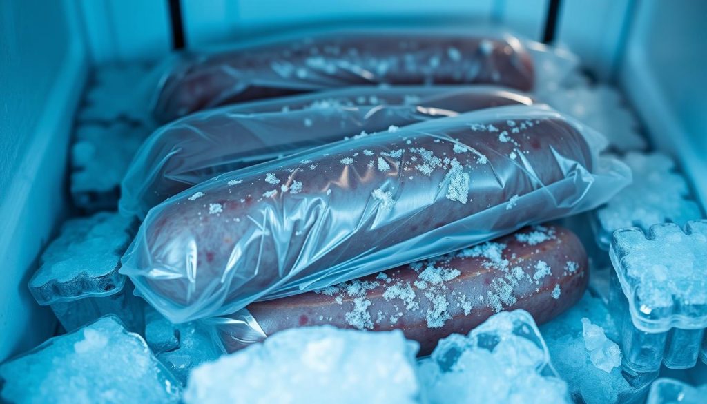 Freezing deer sausage