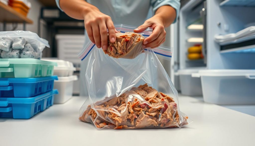 Freezing pulled pork for long-term storage