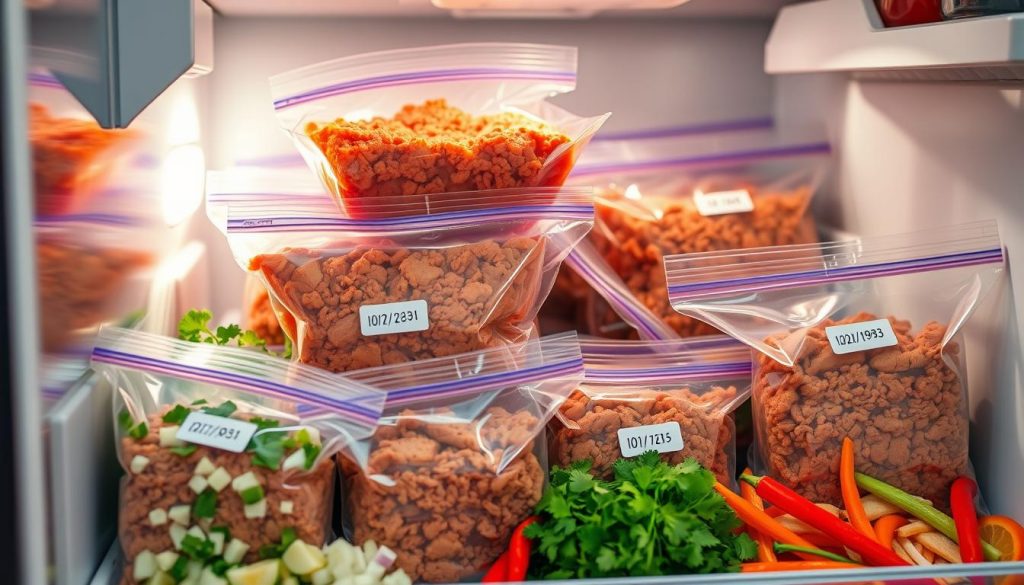 Freezing taco meat for long-term storage