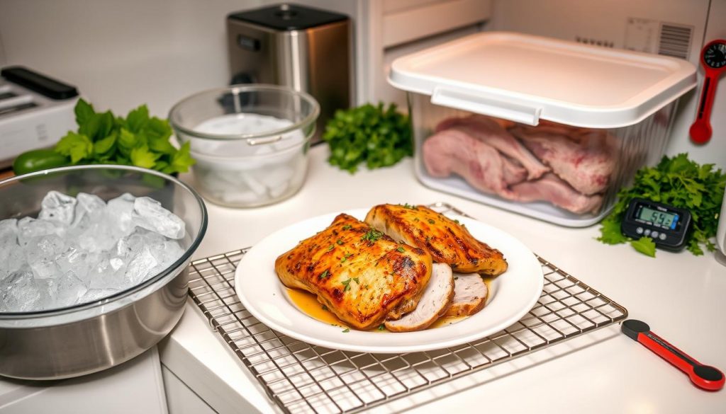 Proper cooling methods for cooked pork