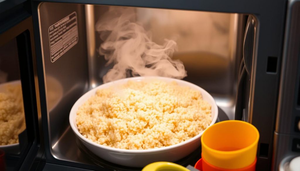 Reheating quinoa in microwave