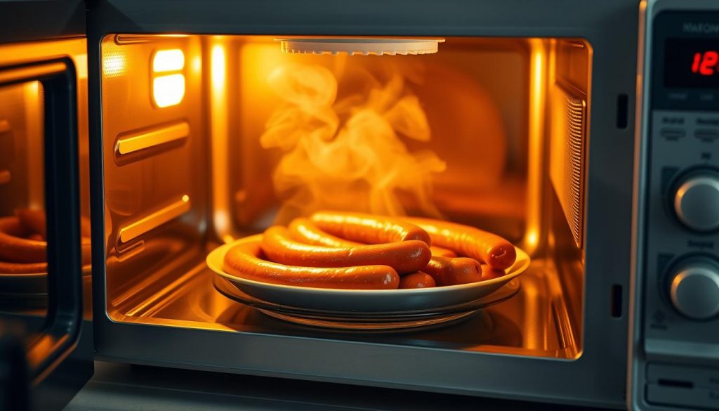 Reheating sausage in microwave