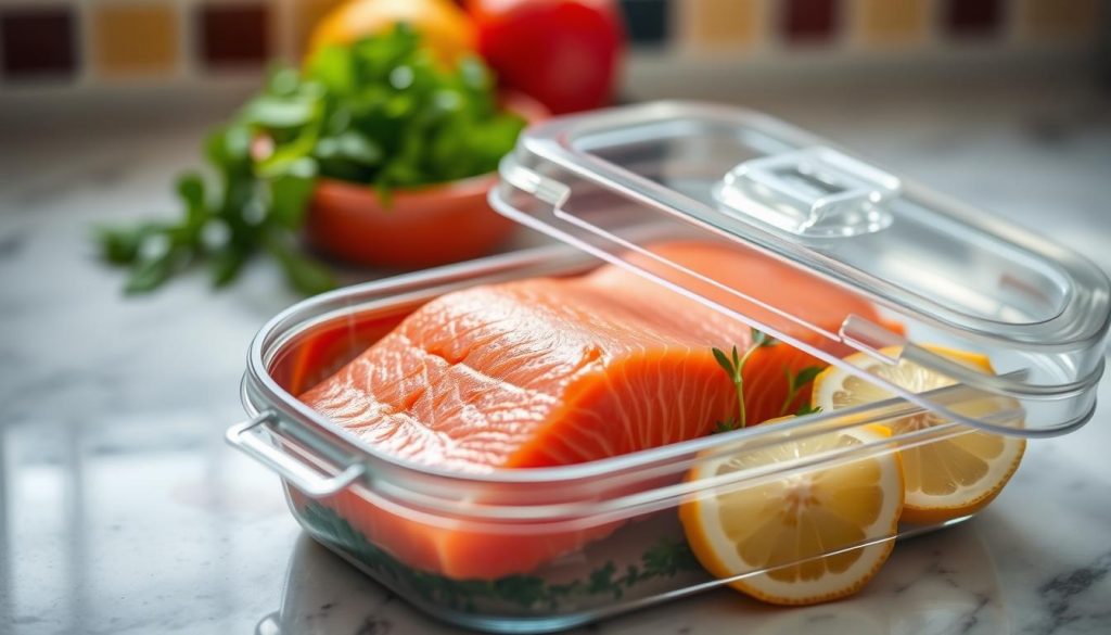 Airtight storage of canned salmon