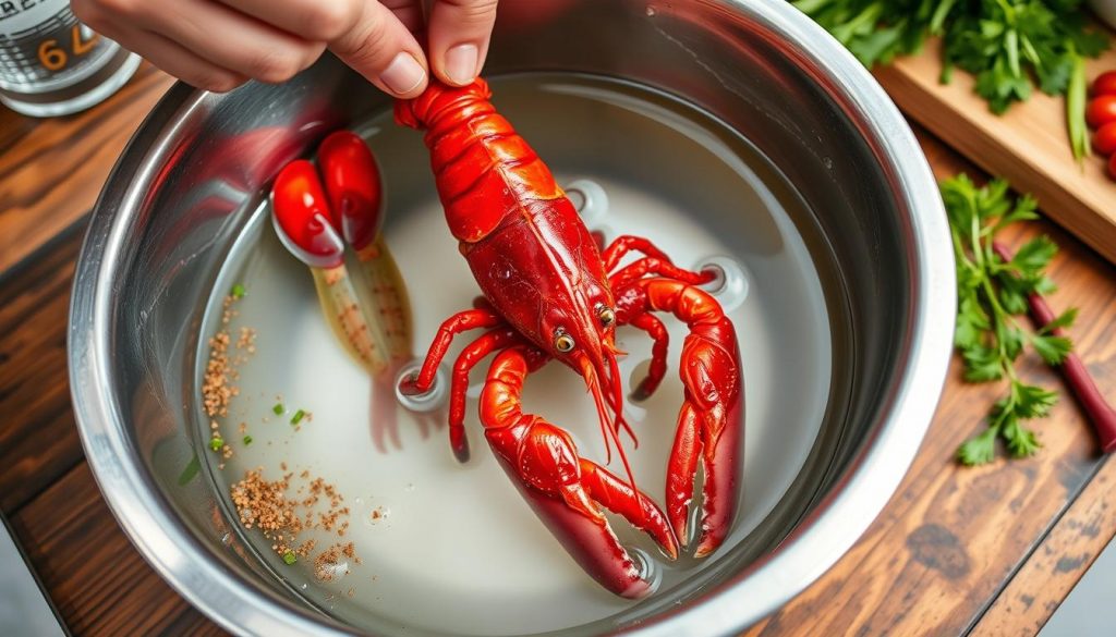 Crawfish cleaning for refrigeration