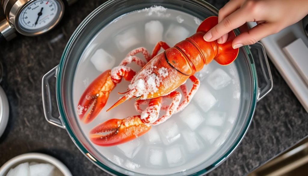 Defrosting lobster safely