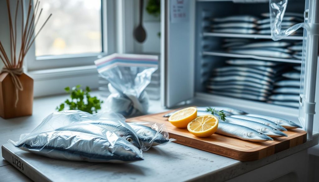 Freezing herring for long-term storage