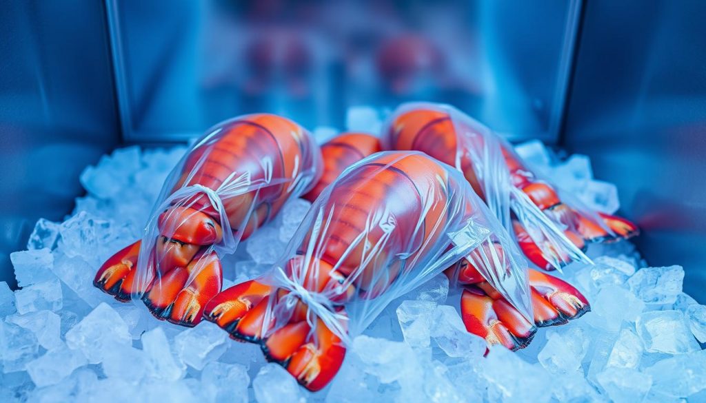 Freezing lobster tails