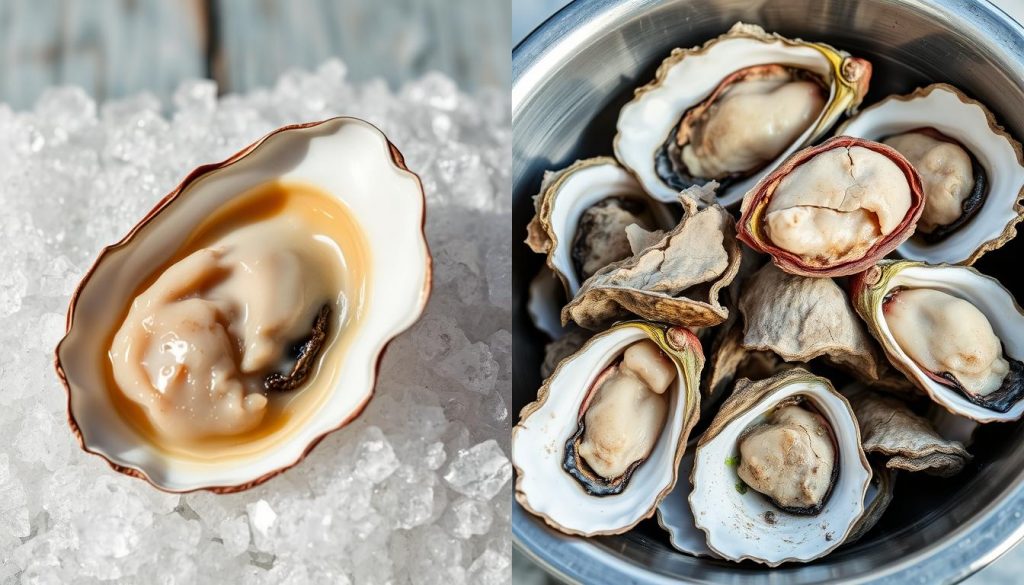 Fresh vs spoiled oysters