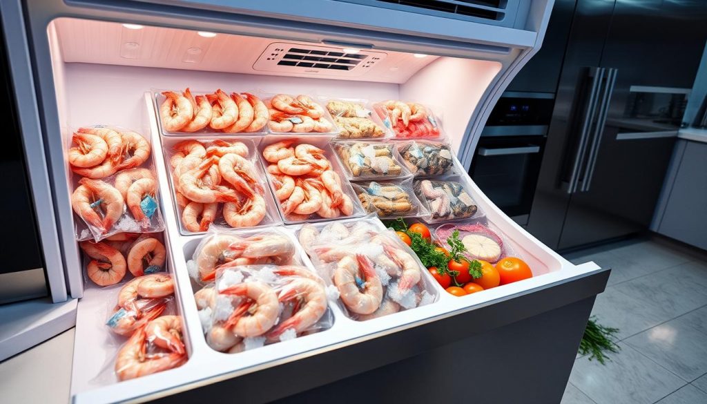 Frozen seafood storage