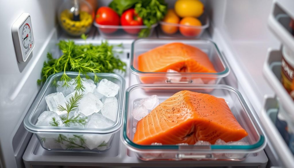 Refrigerator organization for salmon storage