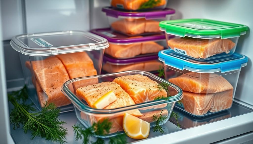 Salmon storage techniques using airtight containers