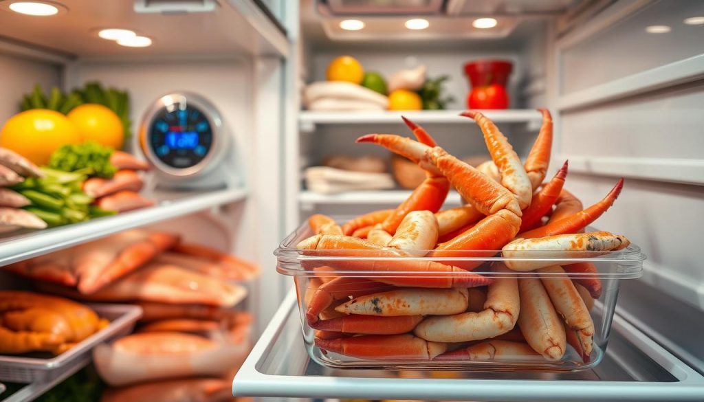 refrigerator temperature for crab storage